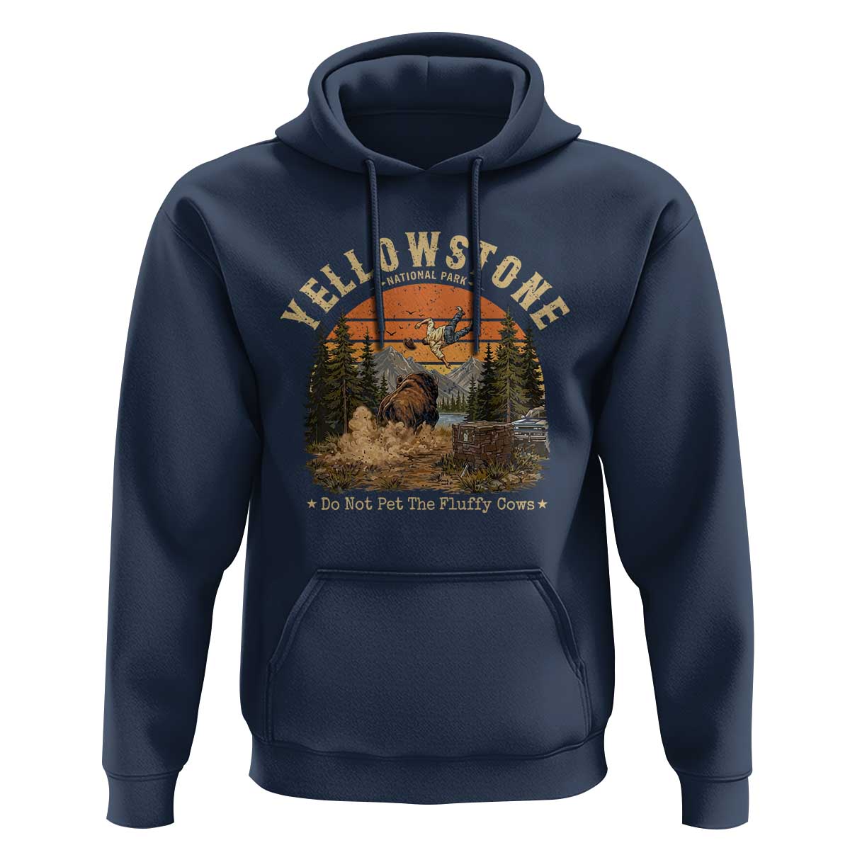 Yellowstone Do Not Pet The Fluffy Cows Hoodie Funny Bison Meme Wildlife Lover Gift
