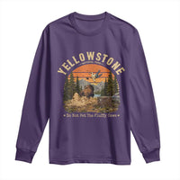 Yellowstone Do Not Pet The Fluffy Cows Long Sleeve Shirt Funny Bison Meme Wildlife Lover Gift