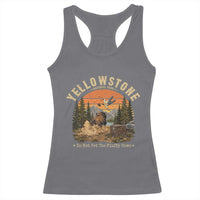 Yellowstone Do Not Pet The Fluffy Cows Racerback Tank Top Funny Bison Meme Wildlife Lover Gift