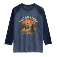 Yellowstone Do Not Pet The Fluffy Cows Raglan Shirt Funny Bison Meme Wildlife Lover Gift