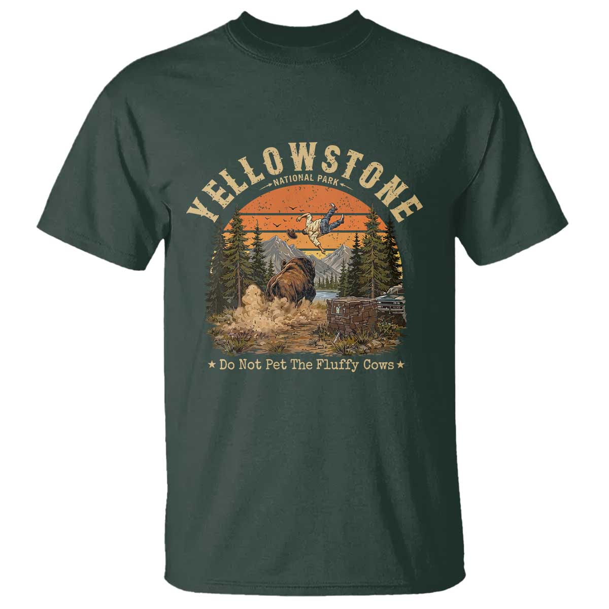 Yellowstone Do Not Pet The Fluffy Cows T Shirt Funny Bison Meme Wildlife Lover Gift