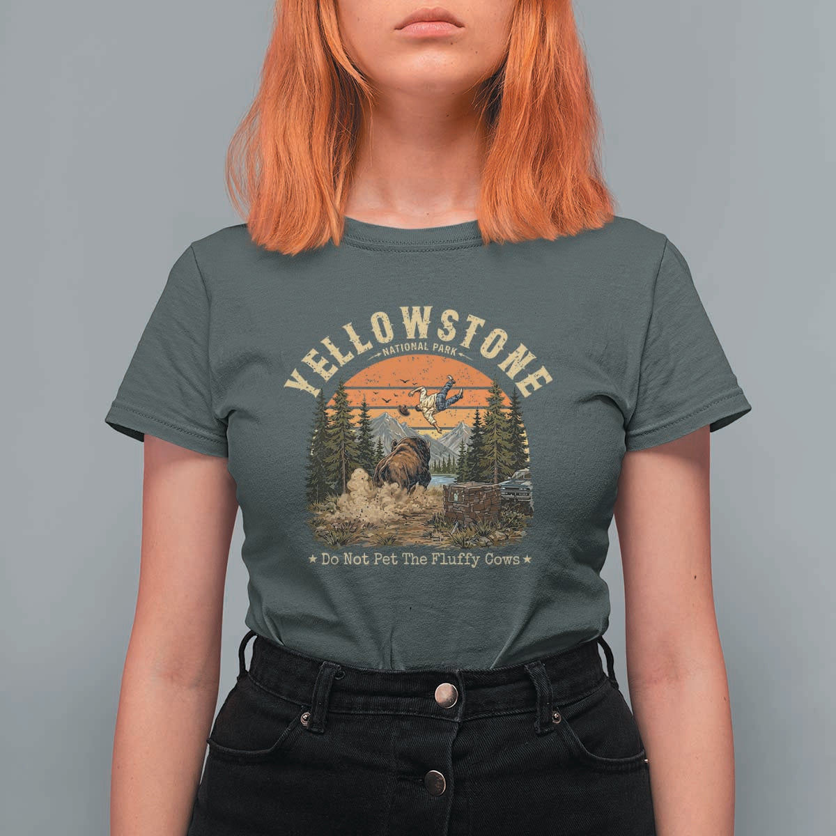 Yellowstone Do Not Pet The Fluffy Cows T Shirt For Women Funny Bison Meme Wildlife Lover Gift