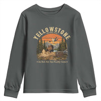 Yellowstone Do Not Pet The Fluffy Cows Youth Sweatshirt Funny Bison Meme Wildlife Lover Gift