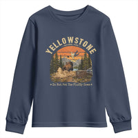 Yellowstone Do Not Pet The Fluffy Cows Youth Sweatshirt Funny Bison Meme Wildlife Lover Gift