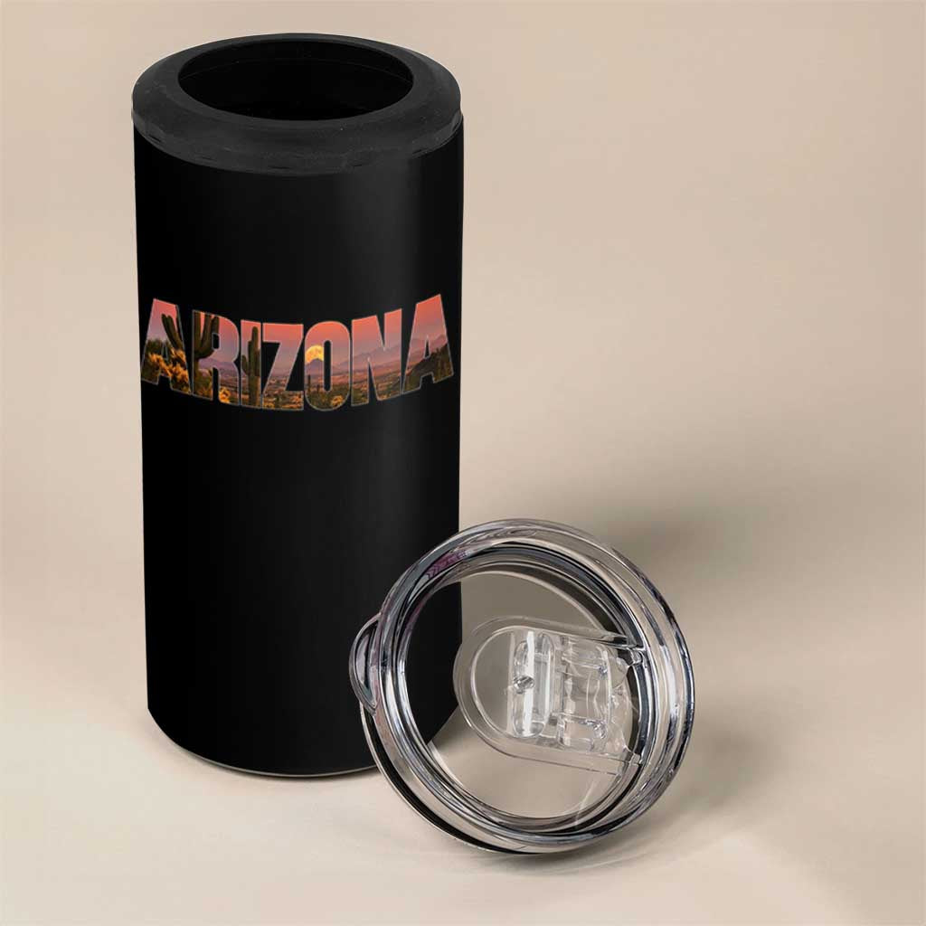 Arizona Photo Landscape Cactus Dessert Mountains Nature 4 in 1 Can Cooler Tumbler