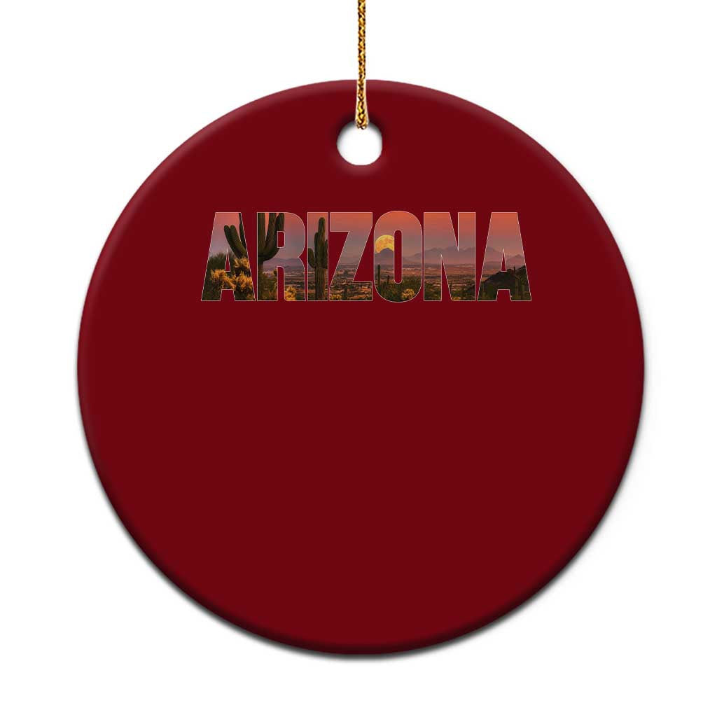 Arizona Photo Landscape Cactus Dessert Mountains Nature Ceramic Ornament