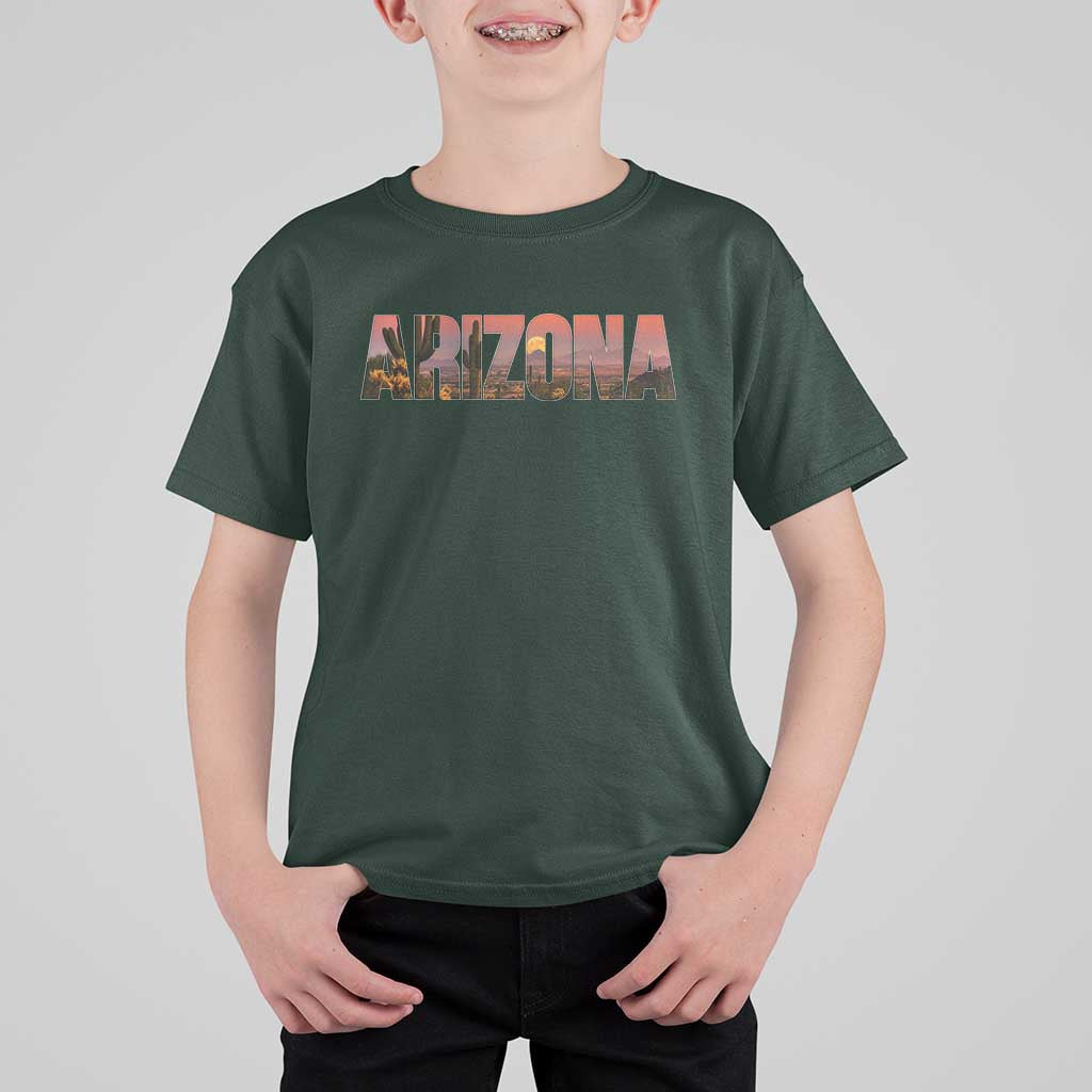 Arizona Photo Landscape Cactus Dessert Mountains Nature T Shirt For Kid