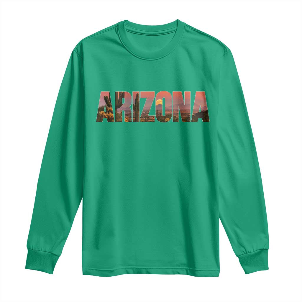 Arizona Photo Landscape Cactus Dessert Mountains Nature Long Sleeve Shirt
