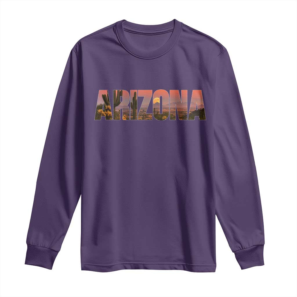 Arizona Photo Landscape Cactus Dessert Mountains Nature Long Sleeve Shirt