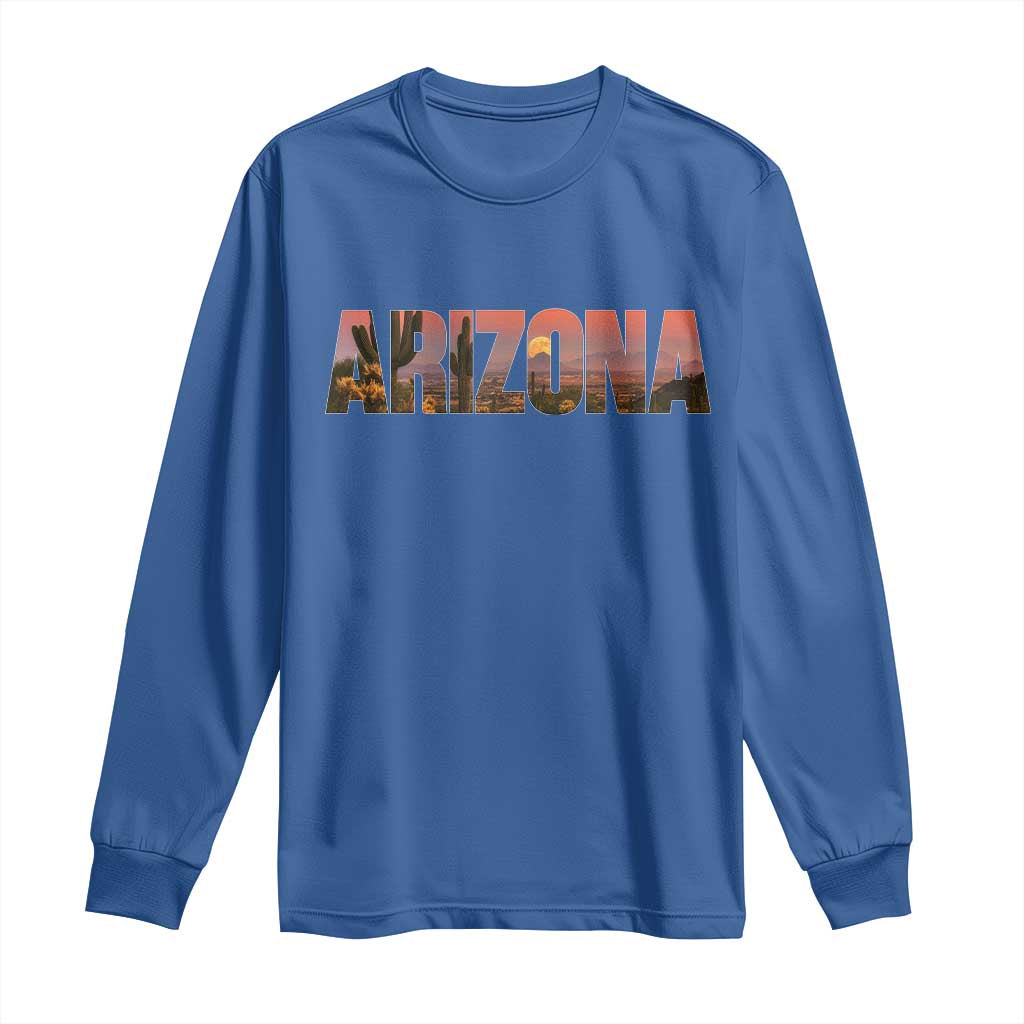 Arizona Photo Landscape Cactus Dessert Mountains Nature Long Sleeve Shirt