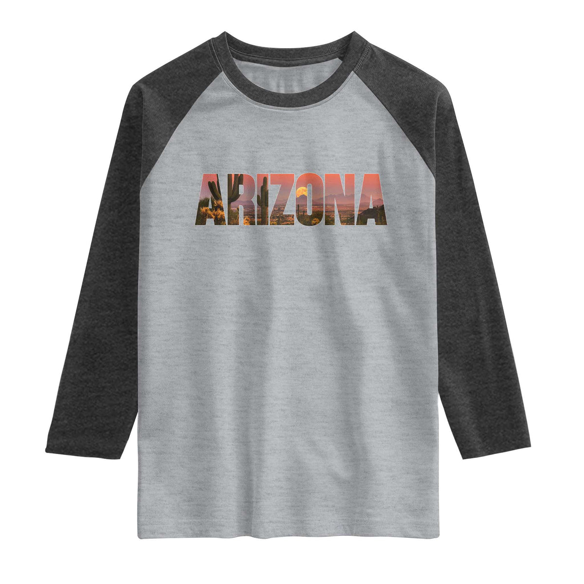 Arizona Photo Landscape Cactus Dessert Mountains Nature Raglan Shirt