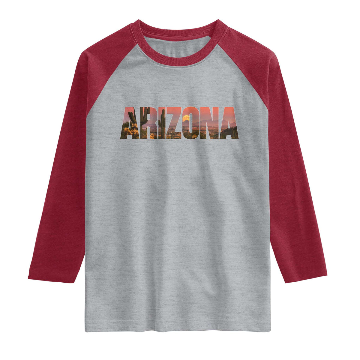 Arizona Photo Landscape Cactus Dessert Mountains Nature Raglan Shirt