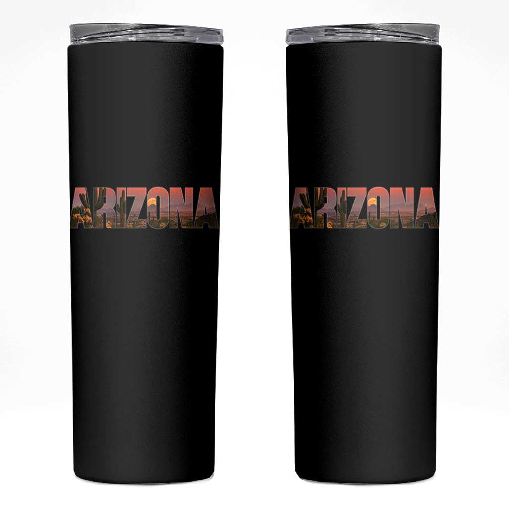 Arizona Photo Landscape Cactus Dessert Mountains Nature Skinny Tumbler