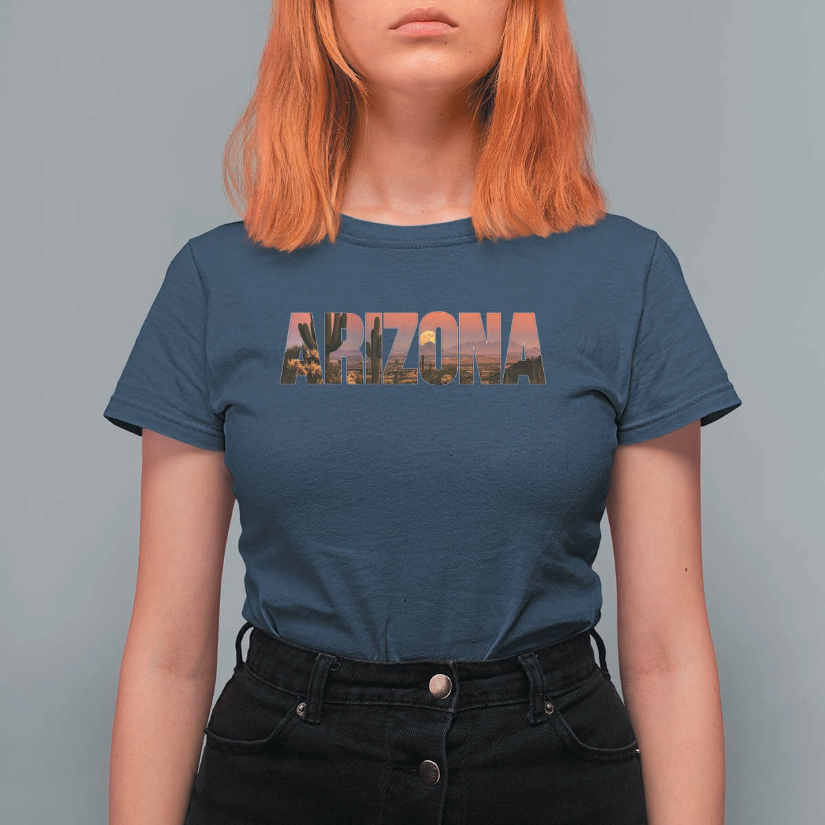 Arizona Photo Landscape Cactus Dessert Mountains Nature T Shirt For Women