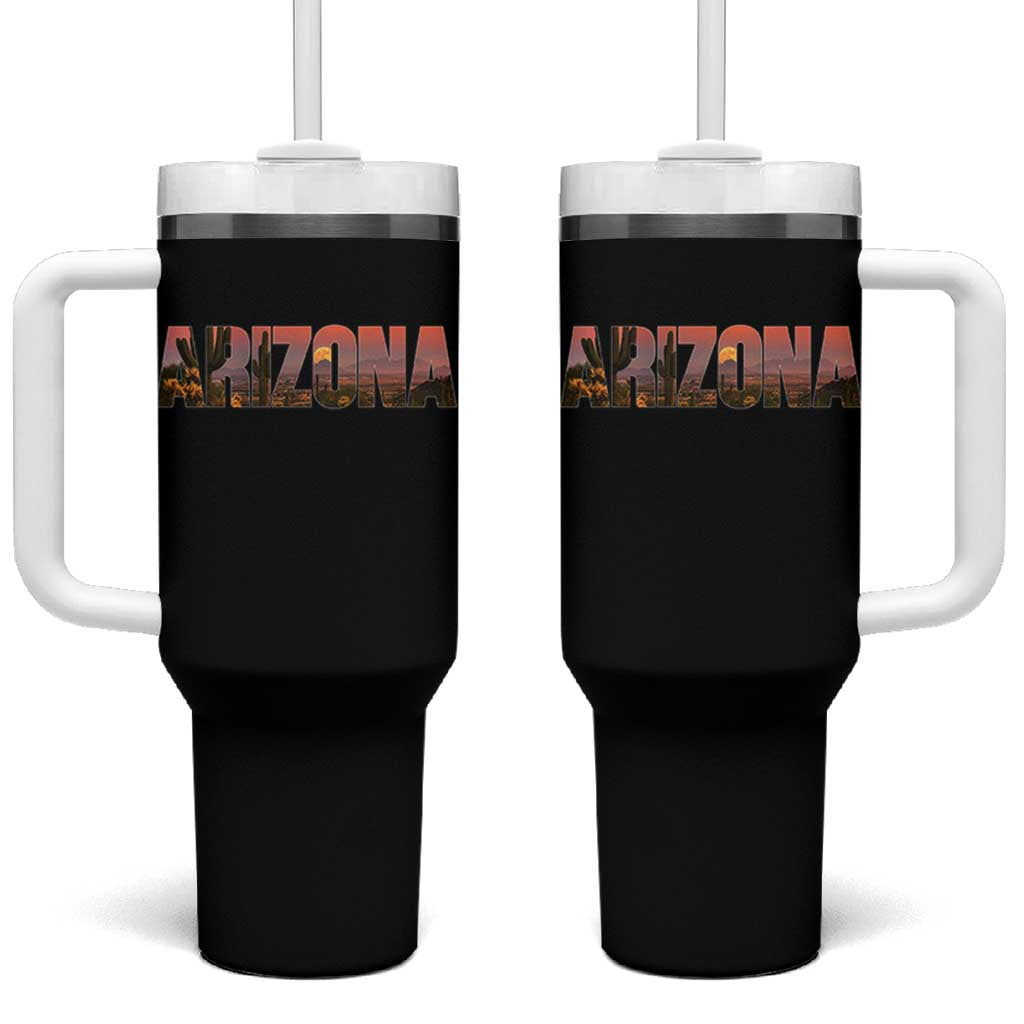 Arizona Photo Landscape Cactus Dessert Mountains Nature Tumbler With Handle