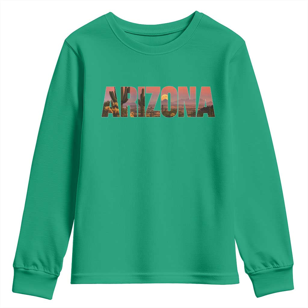 Arizona Photo Landscape Cactus Dessert Mountains Nature Youth Sweatshirt