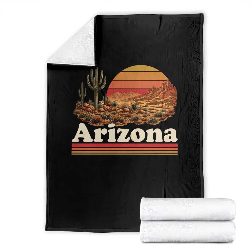 Arizona Desert Sunset Saguaro Cactus Mountains Nature Lover Throw Blanket