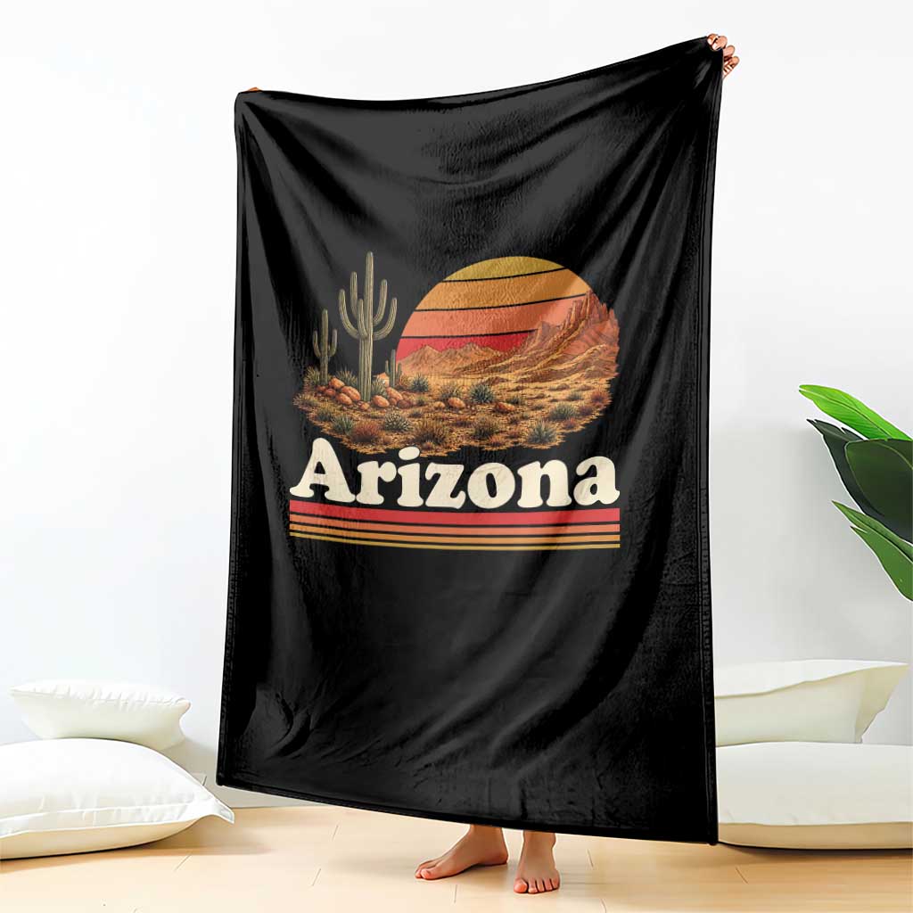 Arizona Desert Sunset Saguaro Cactus Mountains Nature Lover Throw Blanket