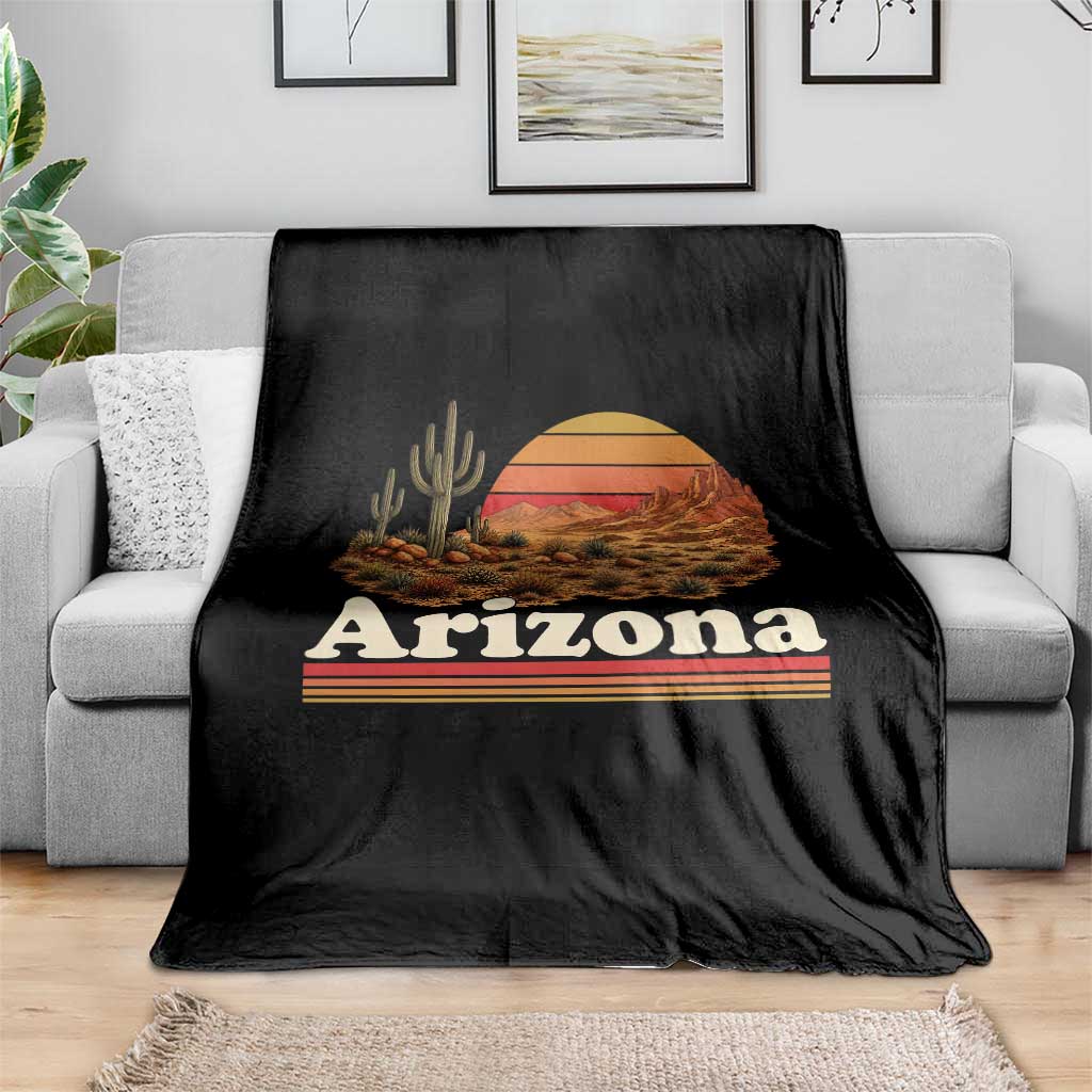 Arizona Desert Sunset Saguaro Cactus Mountains Nature Lover Throw Blanket