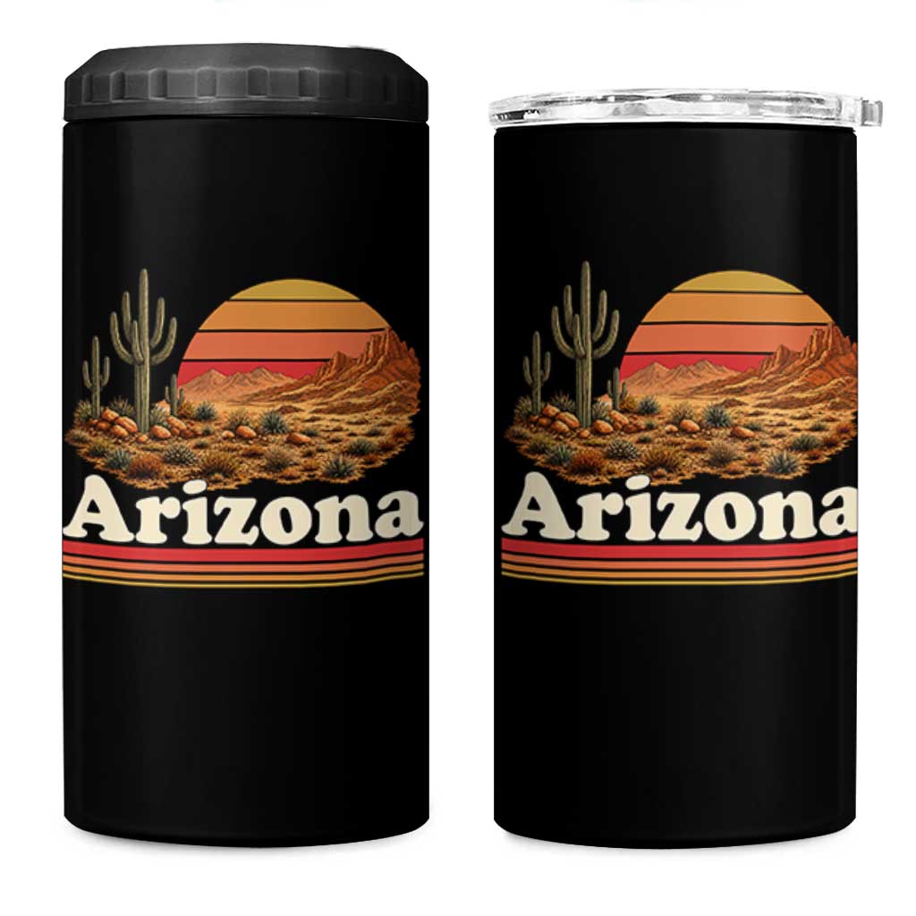 Arizona Desert Sunset Saguaro Cactus Mountains Nature Lover 4 in 1 Can Cooler Tumbler
