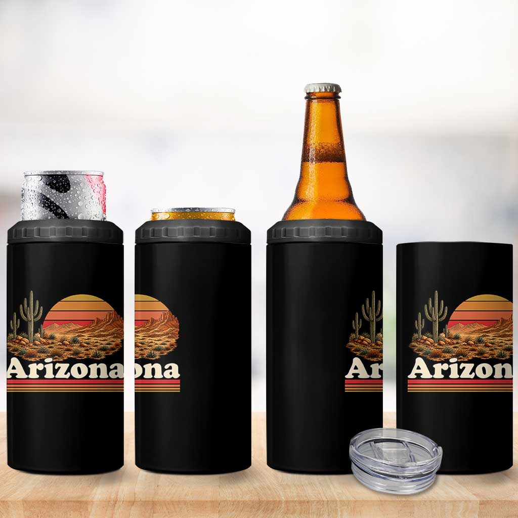 Arizona Desert Sunset Saguaro Cactus Mountains Nature Lover 4 in 1 Can Cooler Tumbler