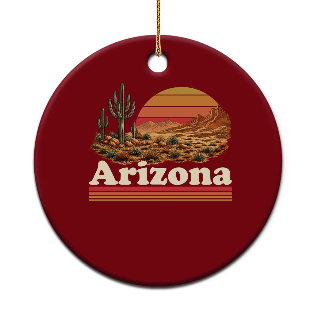 Arizona Desert Sunset Saguaro Cactus Mountains Nature Lover Ceramic Ornament