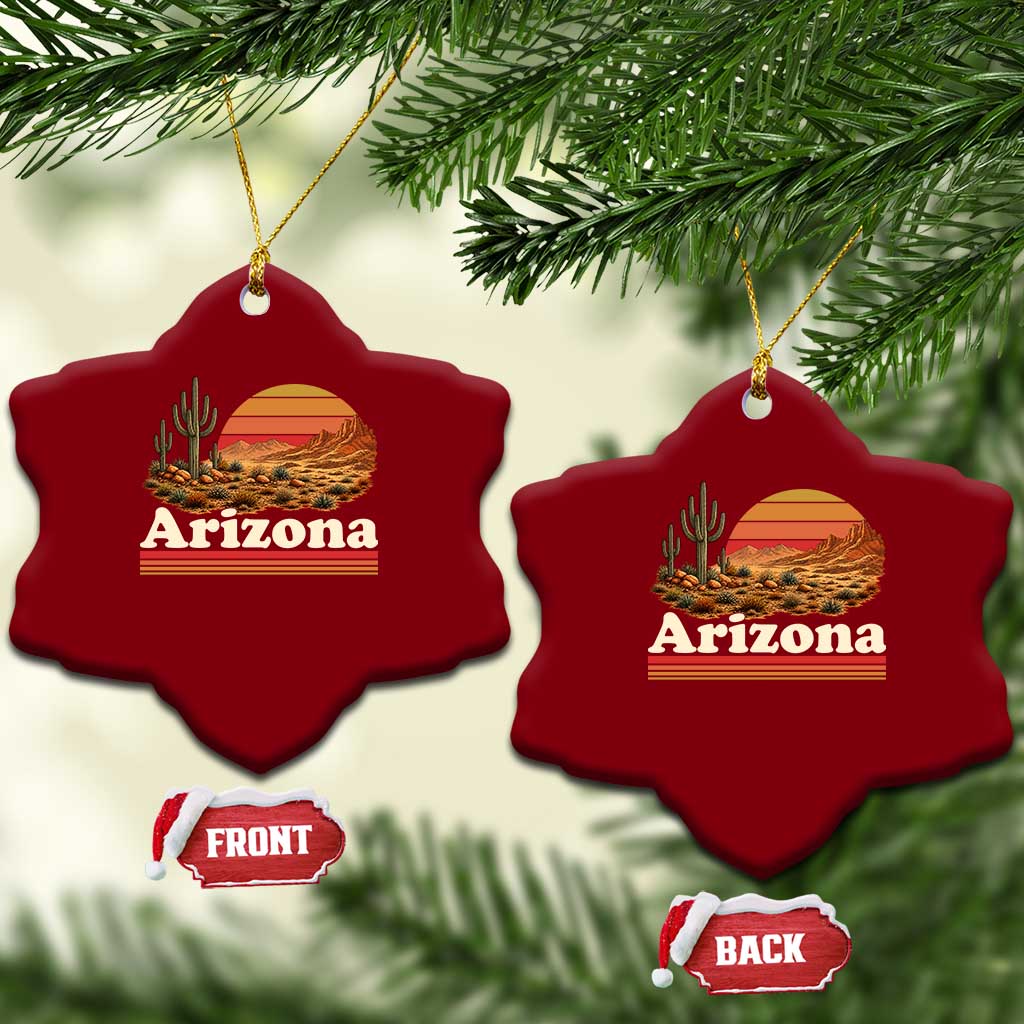 Arizona Desert Sunset Saguaro Cactus Mountains Nature Lover Ceramic Ornament
