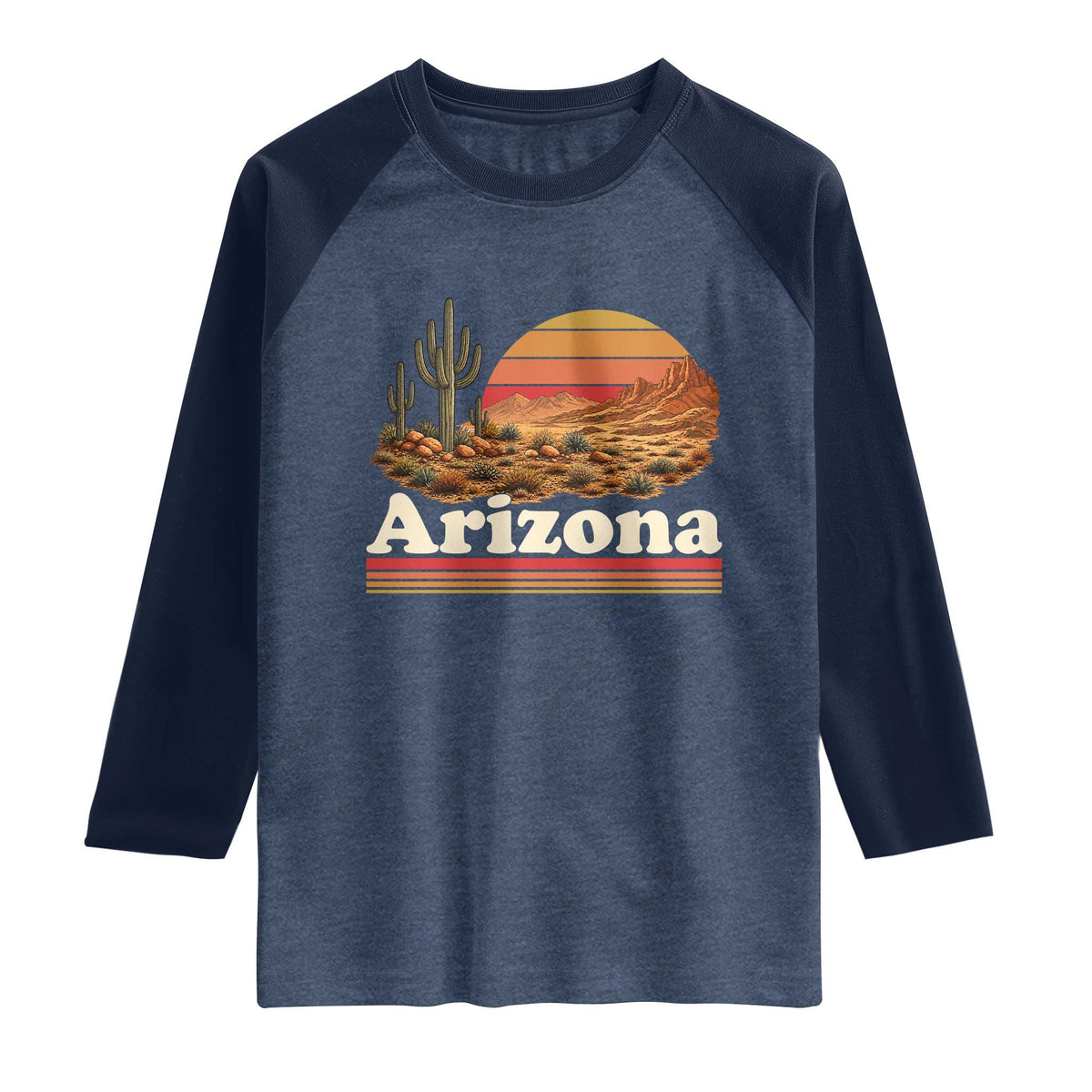 Arizona Desert Sunset Saguaro Cactus Mountains Nature Lover Raglan Shirt