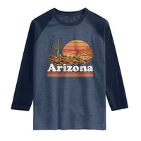 Arizona Desert Sunset Saguaro Cactus Mountains Nature Lover Raglan Shirt