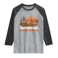 Arizona Desert Sunset Saguaro Cactus Mountains Nature Lover Raglan Shirt