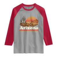 Arizona Desert Sunset Saguaro Cactus Mountains Nature Lover Raglan Shirt