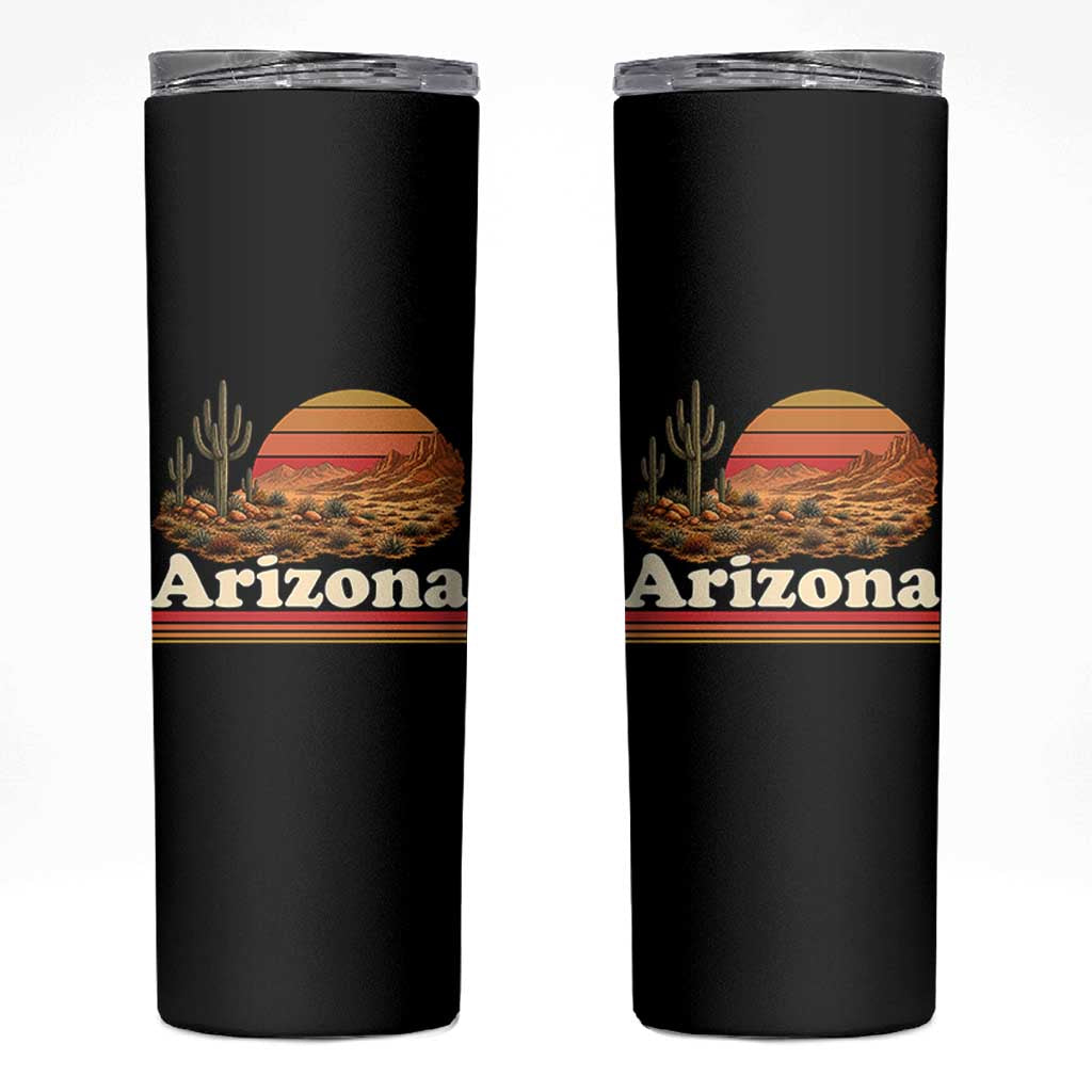 Arizona Desert Sunset Saguaro Cactus Mountains Nature Lover Skinny Tumbler