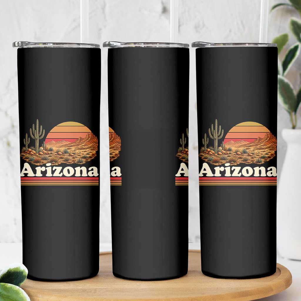 Arizona Desert Sunset Saguaro Cactus Mountains Nature Lover Skinny Tumbler