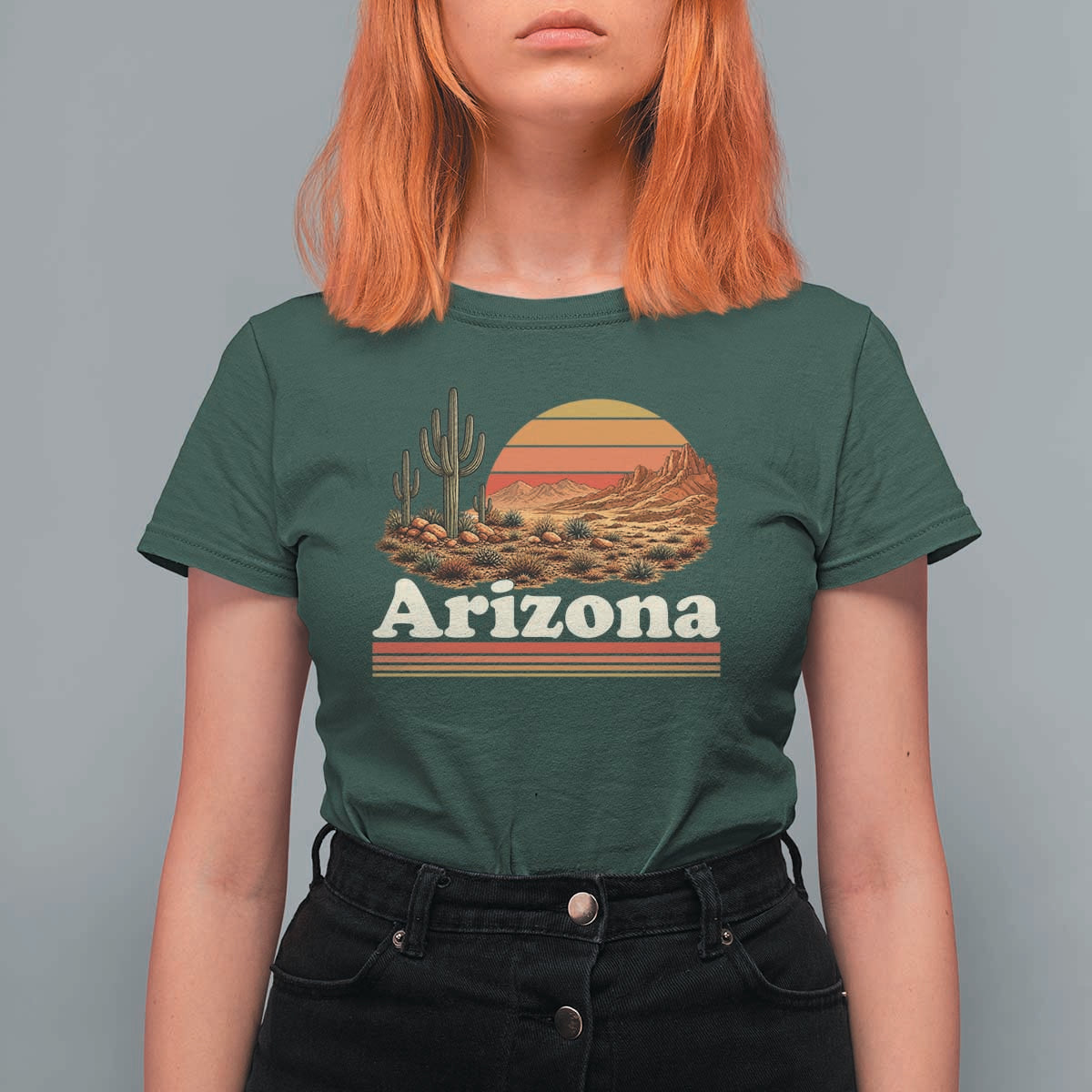 Arizona Desert Sunset Saguaro Cactus Mountains Nature Lover T Shirt For Women