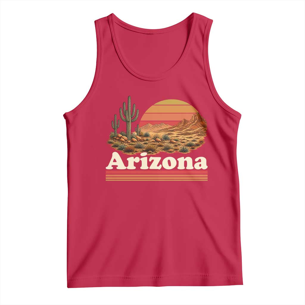 Arizona Desert Sunset Saguaro Cactus Mountains Nature Lover Tank Top
