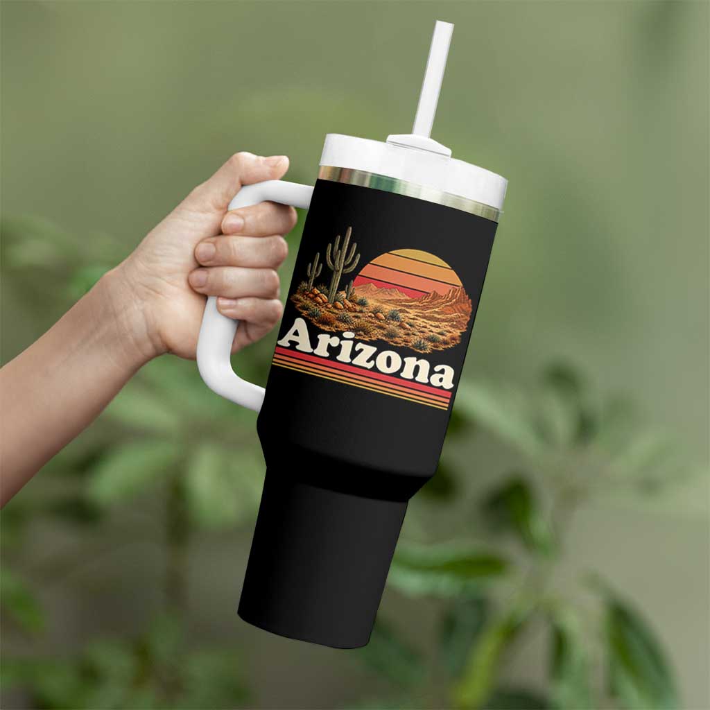 Arizona Desert Sunset Saguaro Cactus Mountains Nature Lover Tumbler With Handle