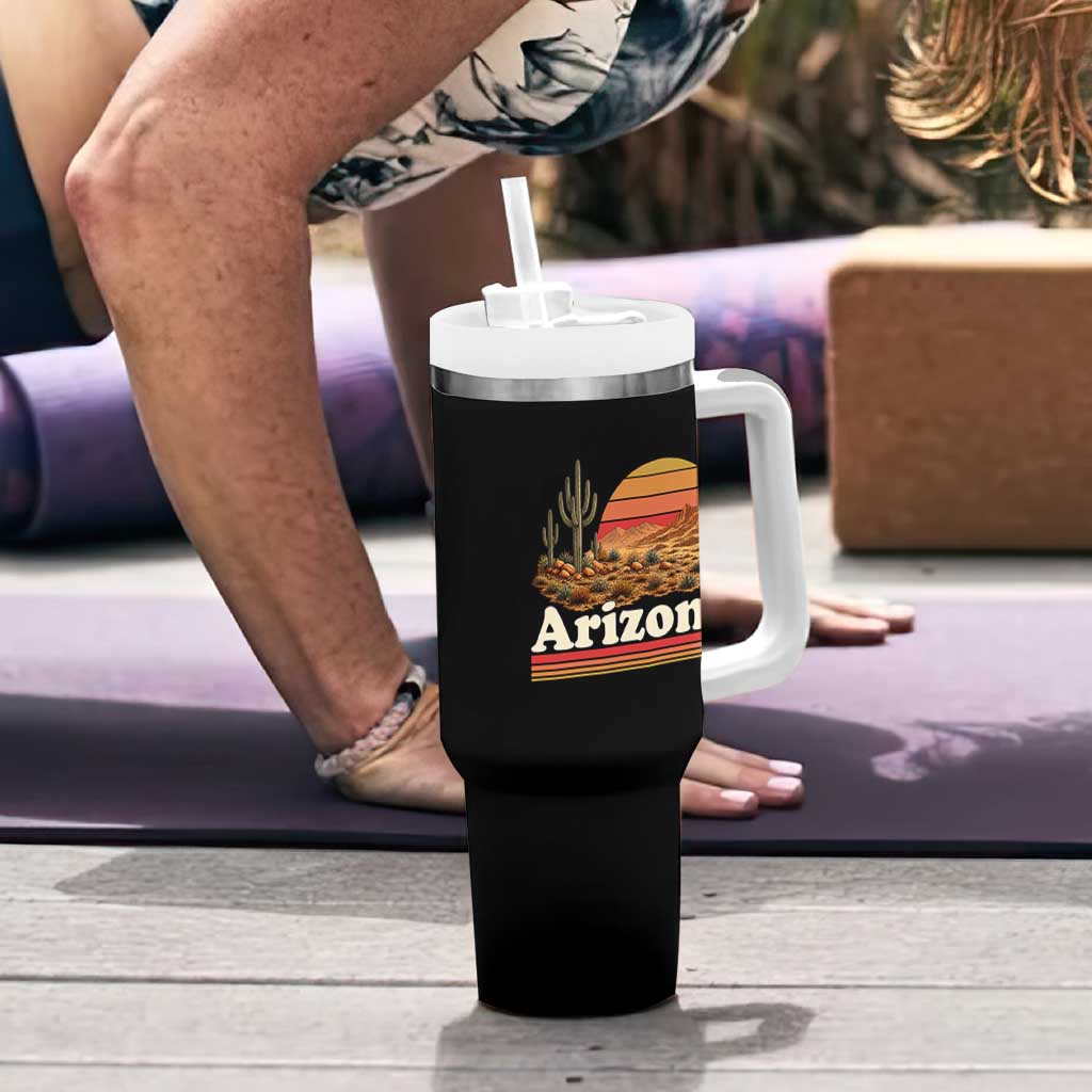 Arizona Desert Sunset Saguaro Cactus Mountains Nature Lover Tumbler With Handle
