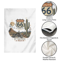Highway 66 Get Your Kicks Centennial Road Trip Garden Flag Vintage 1976 American Cruiser Motorcycle Lover 100th Anniversary Gift