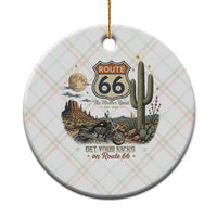 Highway 66 Get Your Kicks Centennial Road Trip Ceramic Ornament Vintage 1976 American Cruiser Motorcycle Lover 100th Anniversary Gift