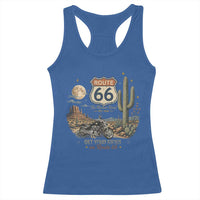 Highway 66 Get Your Kicks Centennial Road Trip Racerback Tank Top Vintage 1976 American Cruiser Motorcycle Lover 100th Anniversary Gift