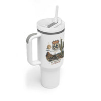 Highway 66 Get Your Kicks Centennial Road Trip Tumbler With Handle Vintage 1976 American Cruiser Motorcycle Lover 100th Anniversary Gift