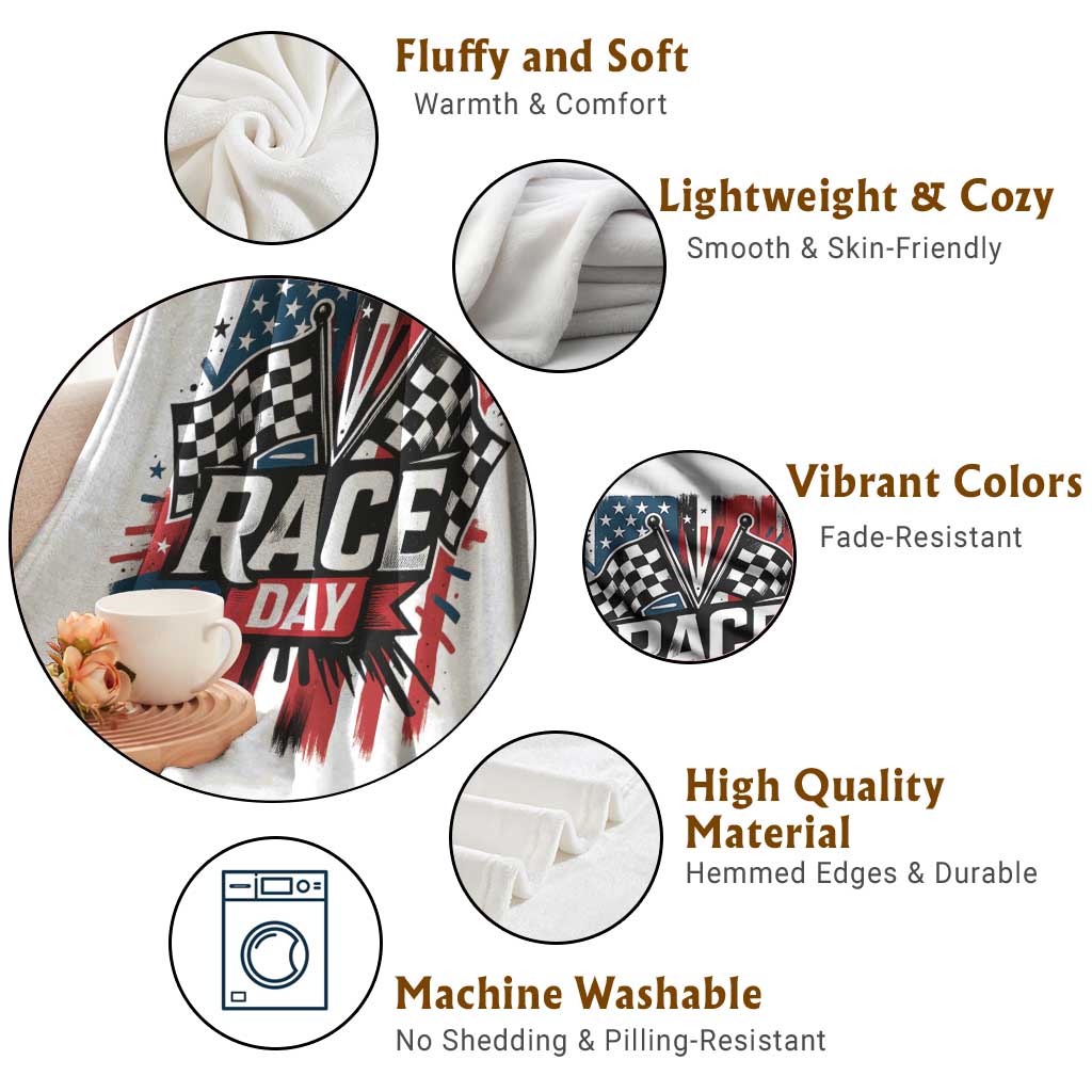Checkered Flag Racing Throw Blanket Race Day Team Lover - Wonder Print Shop