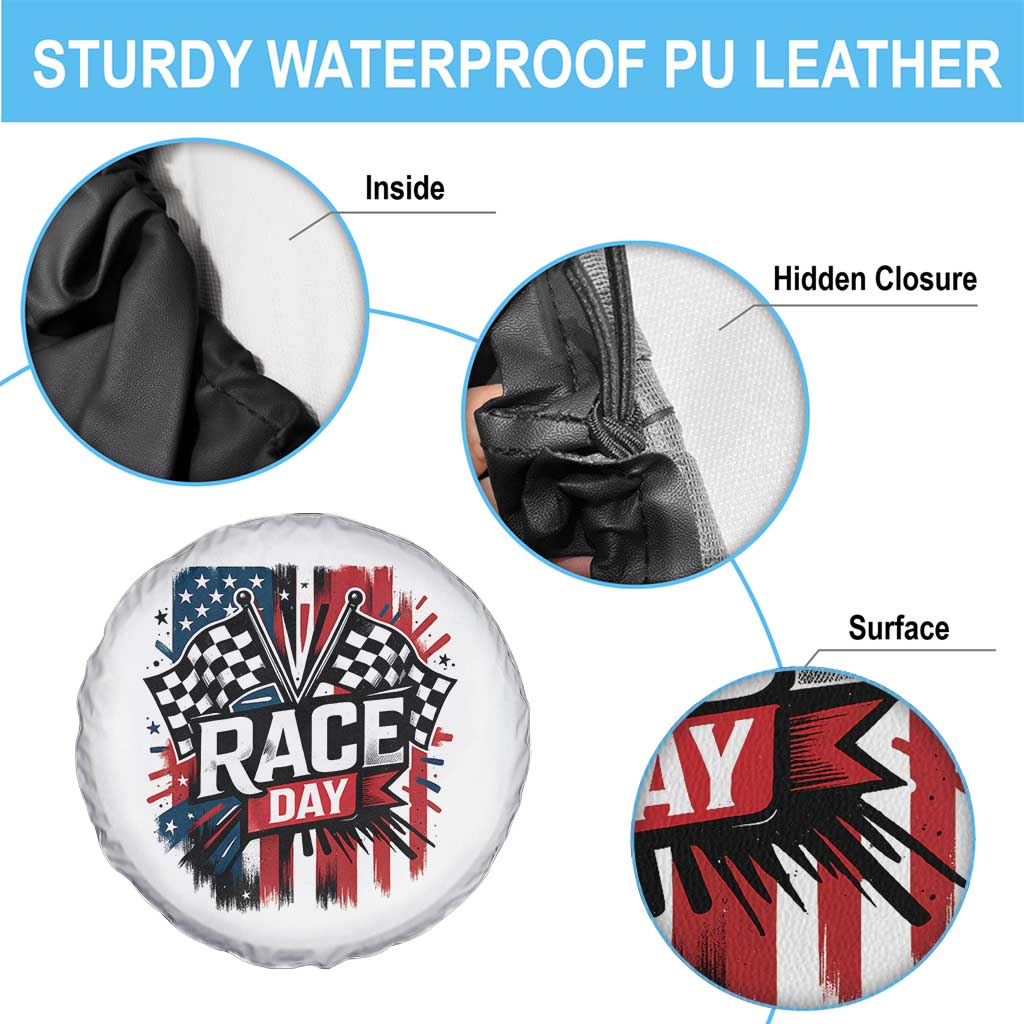 Checkered Flag Racing Spare Tire Cover Race Day Team Lover - Wonder Print Shop