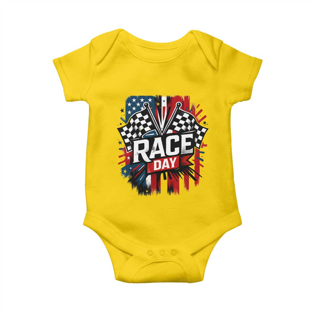 Checkered Flag Racing Baby Onesie Race Day Team Lover - Wonder Print Shop