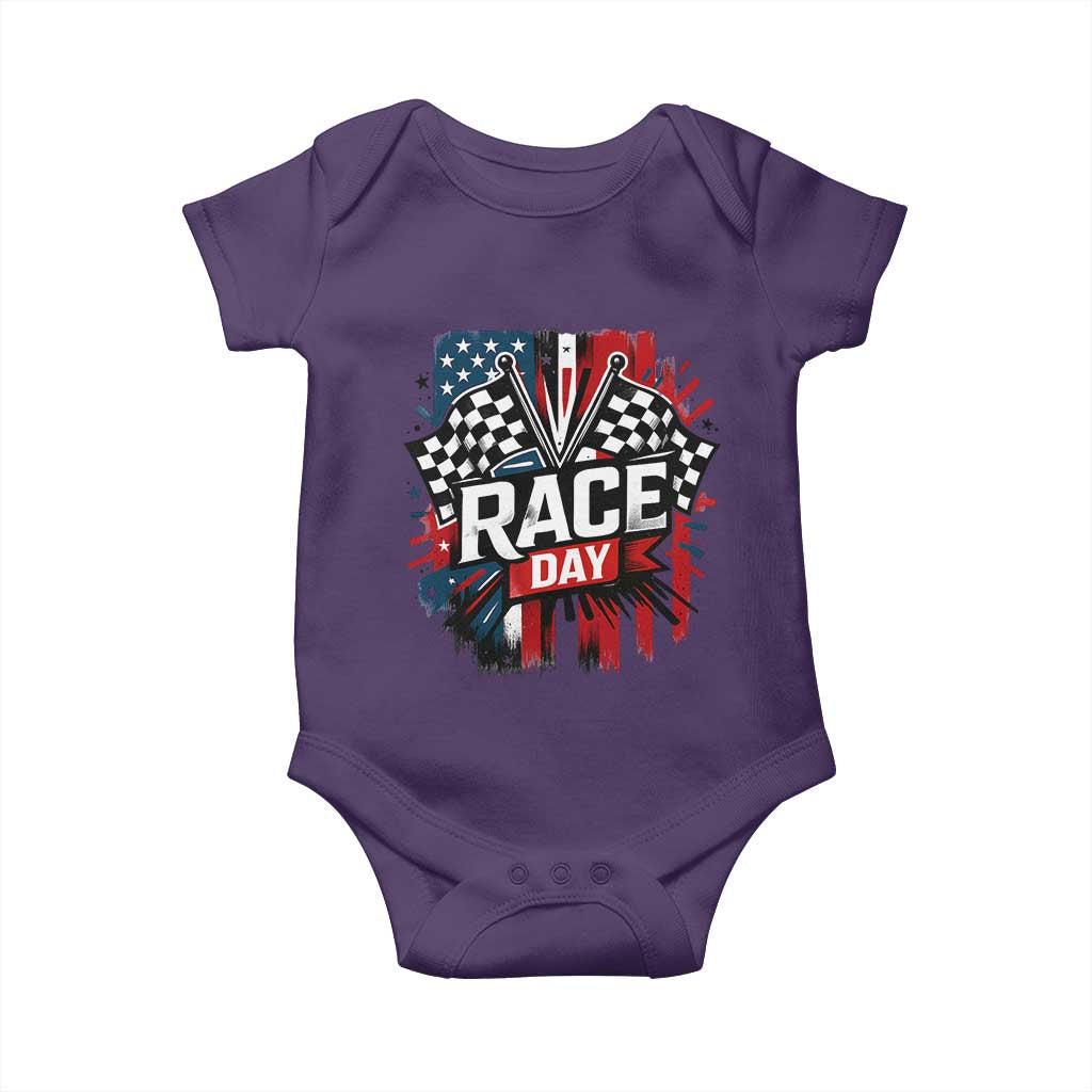 Checkered Flag Racing Baby Onesie Race Day Team Lover - Wonder Print Shop