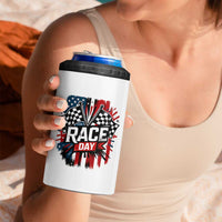 Checkered Flag Racing 4 in 1 Can Cooler Tumbler Race Day Team Lover