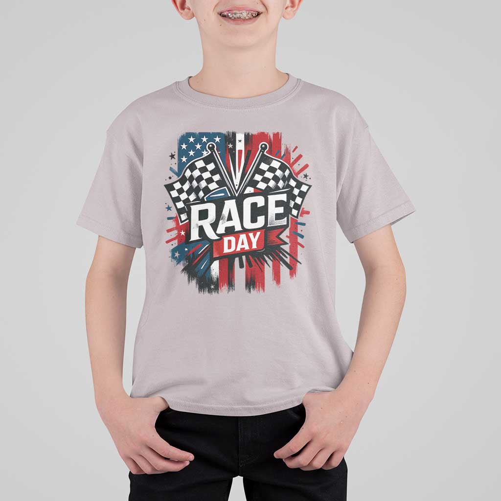 Checkered Flag Racing T Shirt For Kid Race Day Team Lover - Wonder Print Shop