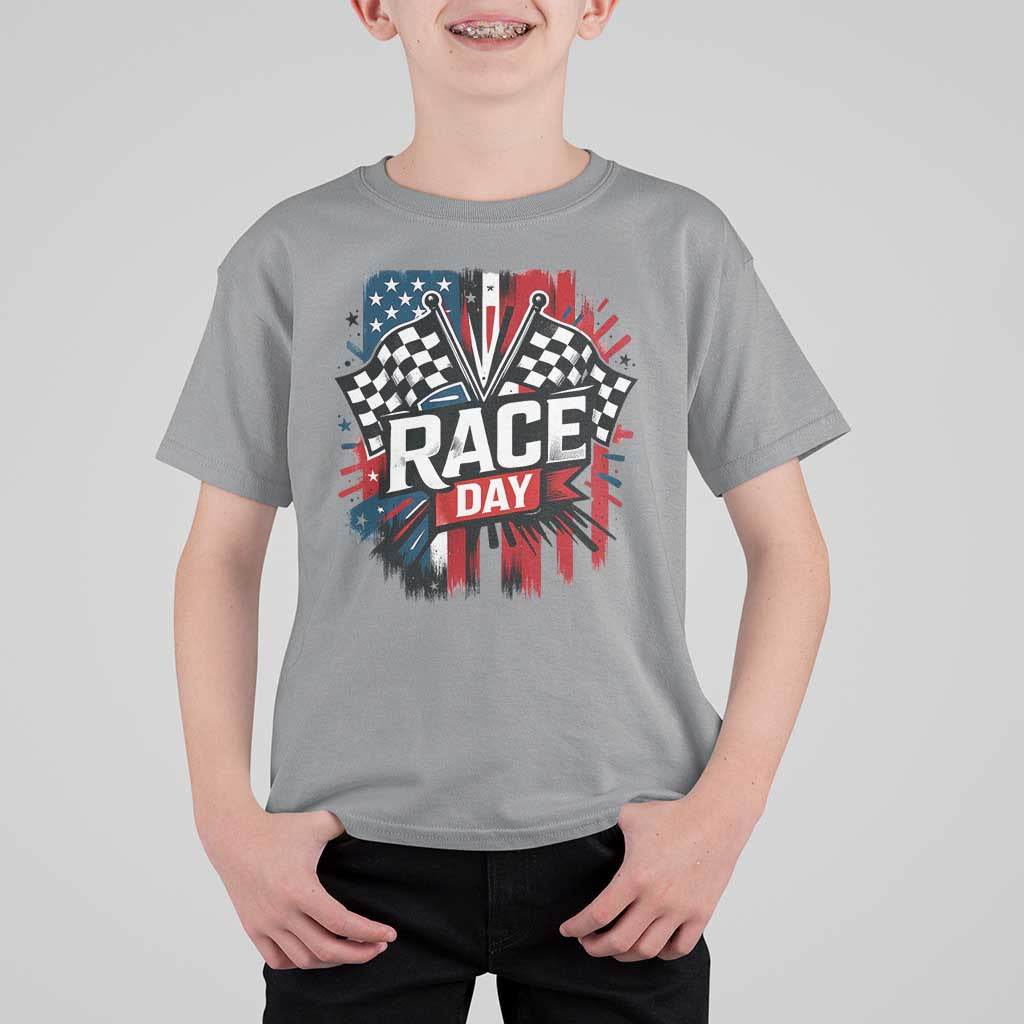 Checkered Flag Racing T Shirt For Kid Race Day Team Lover - Wonder Print Shop