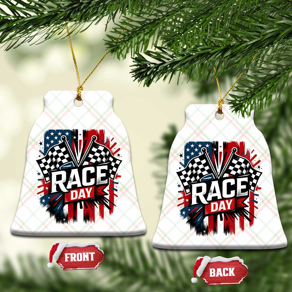 Checkered Flag Racing Ceramic Ornament Race Day Team Lover - Wonder Print Shop