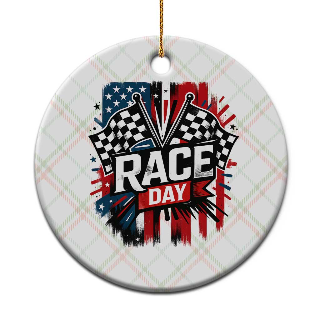 Checkered Flag Racing Ceramic Ornament Race Day Team Lover - Wonder Print Shop